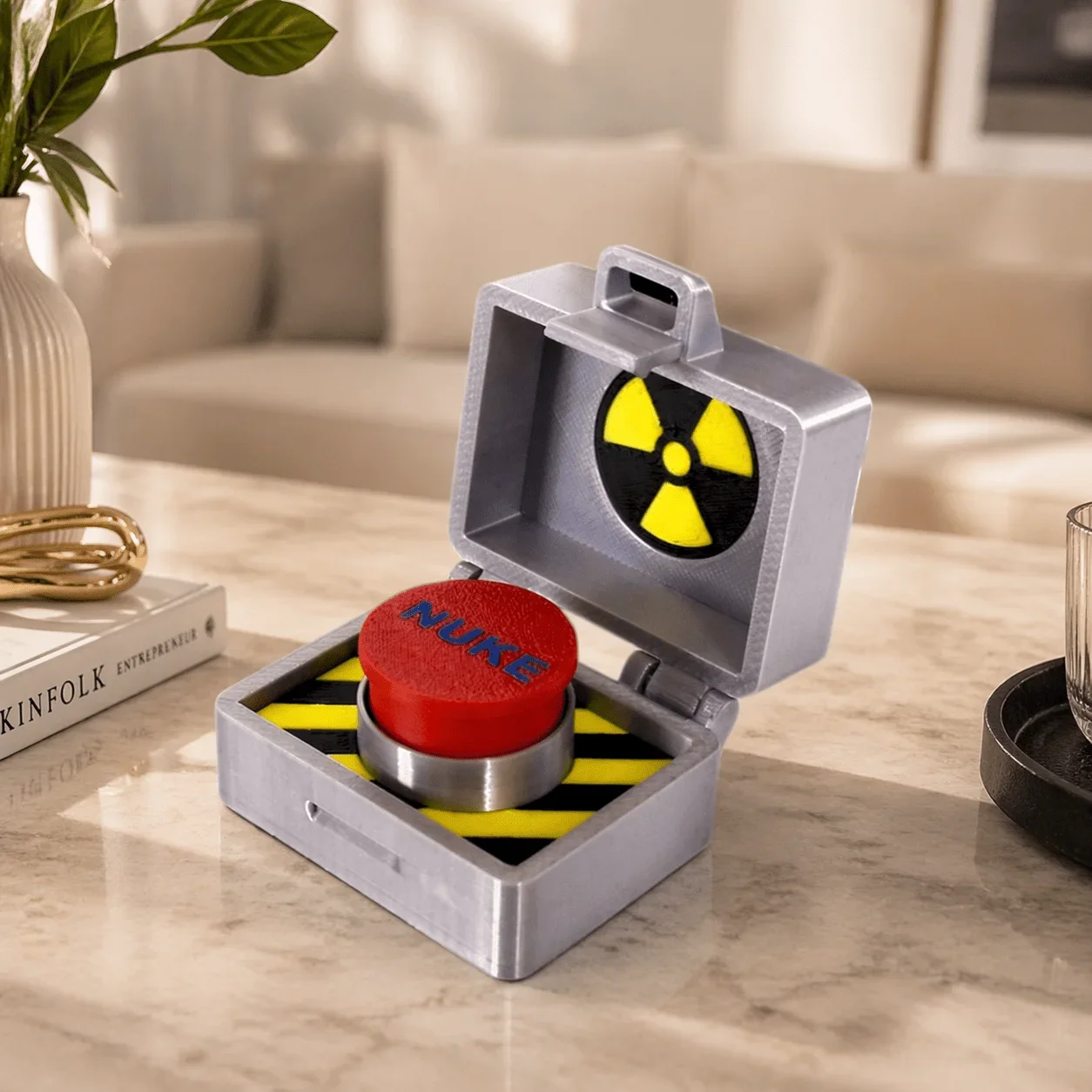 Simulated Missile Push Button, Stress-Relief Desktop Ornament, Fits Home Decor, Desk Decor, Car Accessories,Party Gifts