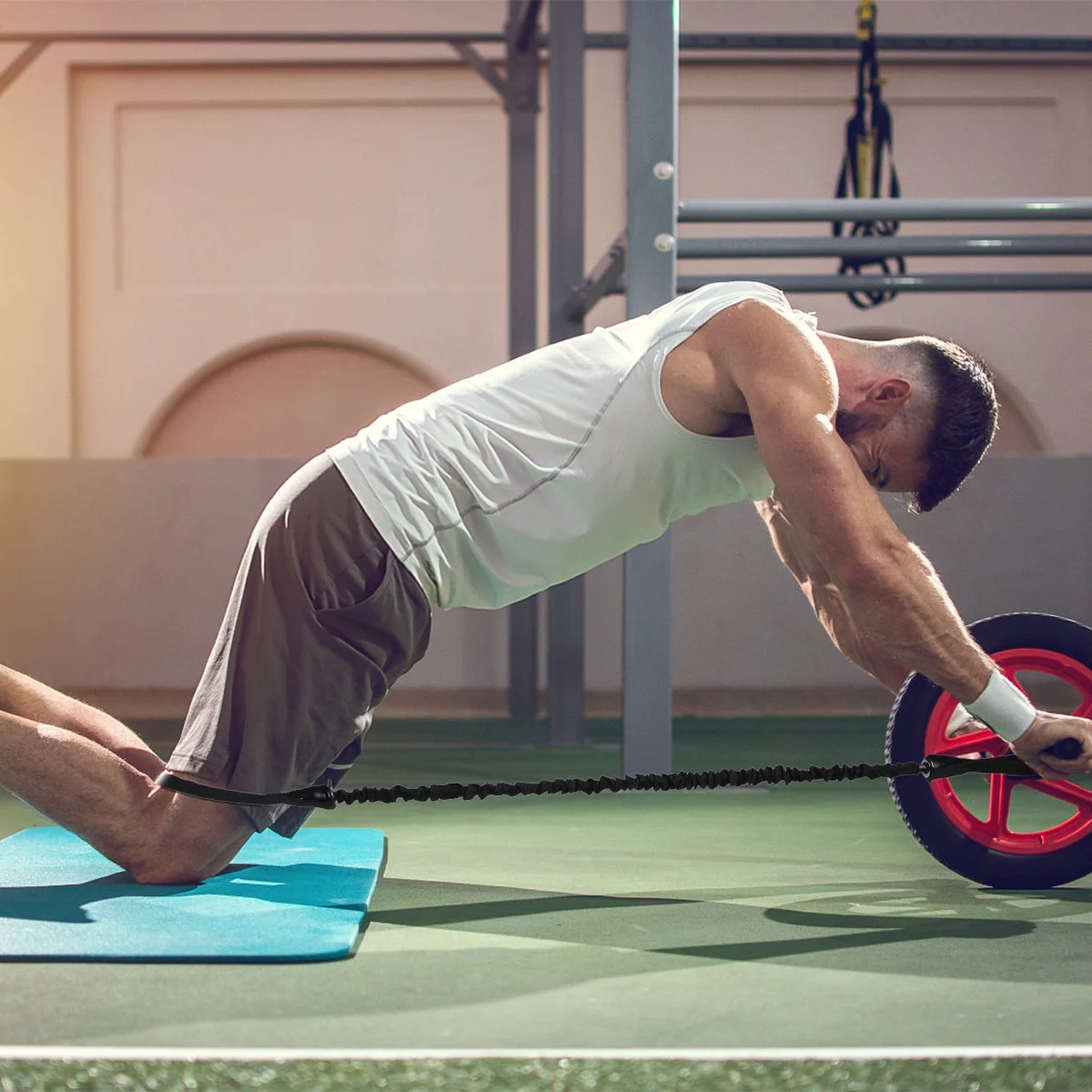 2 uds bandas de entrenamiento Abdominal correas elásticas para esculpir el cuerpo entrenamiento en casa correa de Fitness banda de gimnasio de fuerza de cuerpo completo portátil