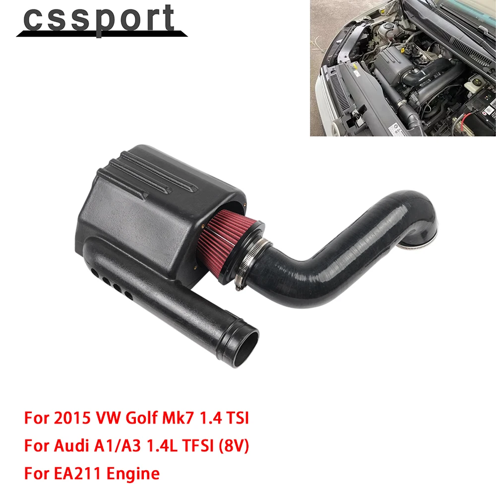 1 ZESTAW Czarny zestaw układu wlotu zimnego powietrza Pasuje do VW Golf Mk7 1.4 TSI z 2015 roku Do Audi A1/A3 1.4L TFSI (8V) Do silnika EA211