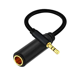 1/8 inch 3.5mm to 1/4 inch 6.35mm Audio Adapter Extension Cord 3.5 6.5 Jack TRS Stereo AUX Cable for Headphone Speaker Amplifier