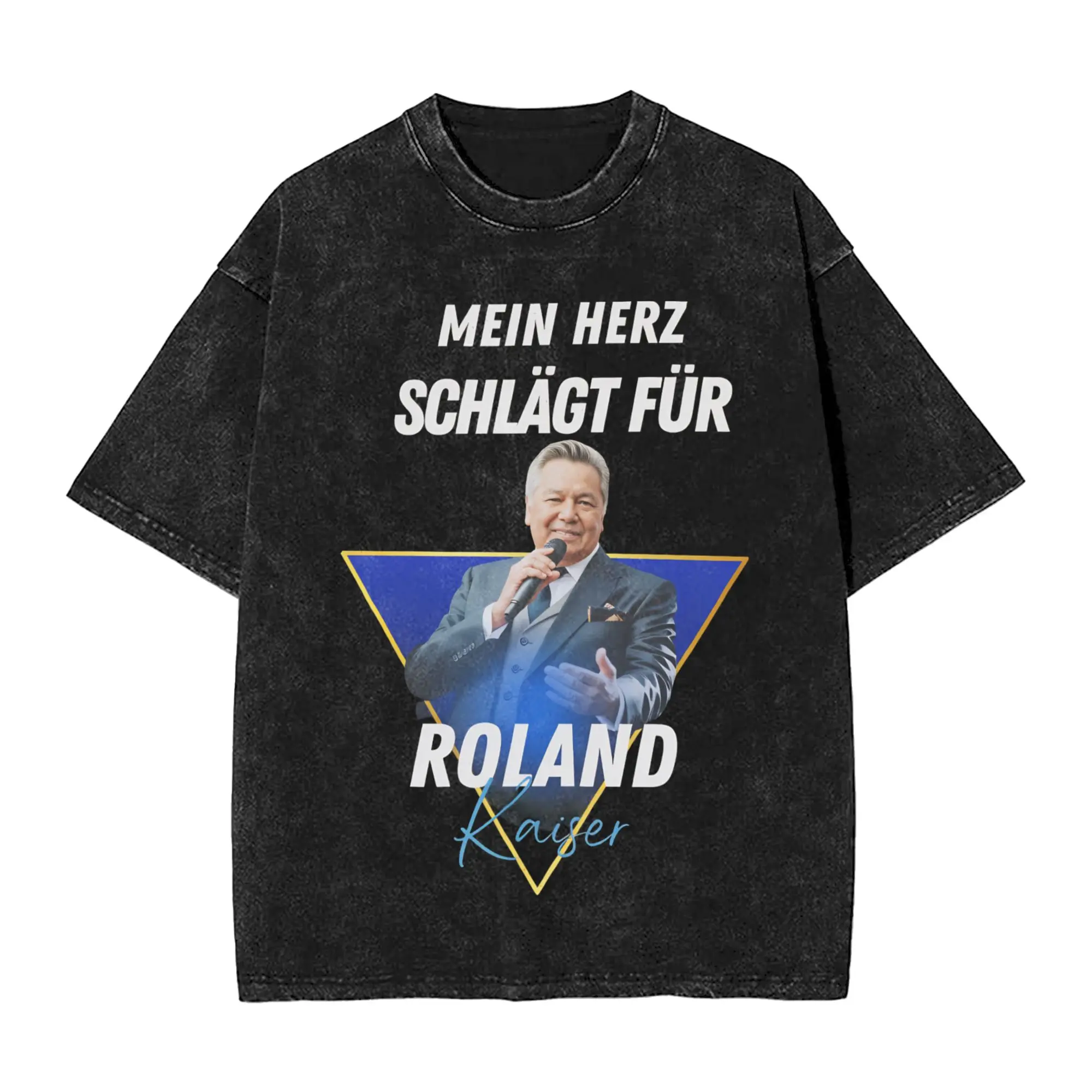 Men Women's T Shirt Roland Kaiser Washed T Shirts Trending Eurovisions Song Contest 2026 Summer Tees Cotton Clothing Plus Size