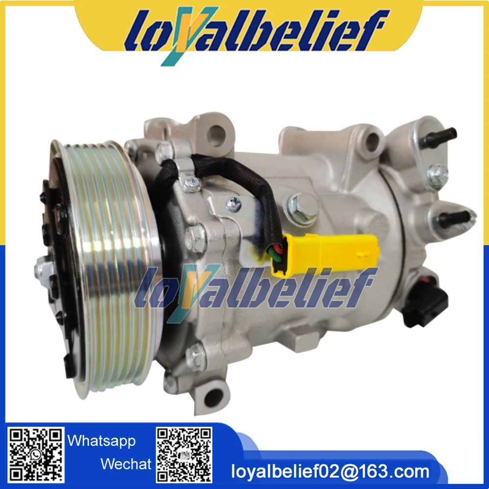 

AC Compressor For Citroen C5 C6 For Peugeot 407 508 607 6453PP 6453RE 6453RF 6453RT 6453SN 6453SP 6453WW 9800840380 9671340580