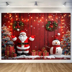 Christmas Wonderland Background - 1pc Polyester Merry Christmas banner party decorations, photography and wall decorations