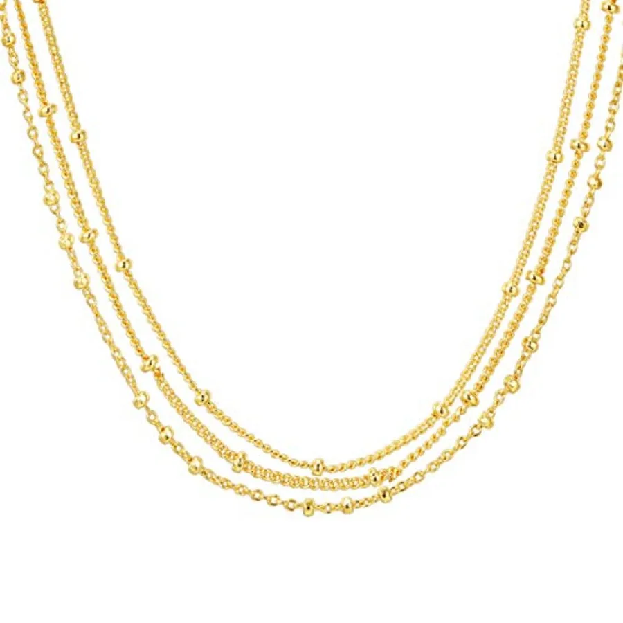 

14K Gold Plated Dainty Layering Necklaces for Women Snake Chain, Curb Link, Paperclip Layered Chains Trendy Layering Necklace