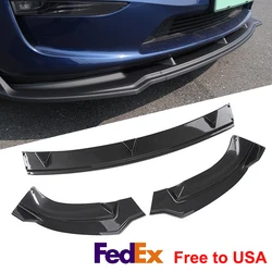 Front Bumper Lip Chin For Tesla Model 3 Y Body Kit Spoiler Deflector Tuning Lower Diffuser Protector ABS Modified M3 Accessories