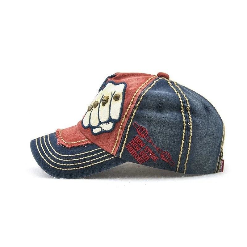 High Quality Fist Rivet Element Embroidery Cotton Adjustable Baseball Cap Hip Hop Hat Trucker Caps Dad Hats