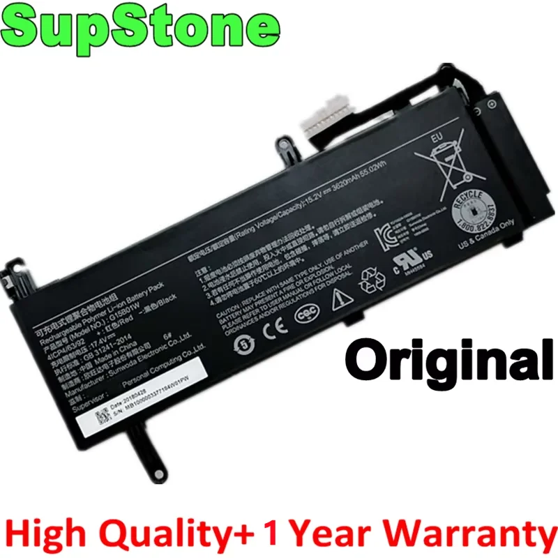 SupStone New G15B01W Laptop Battery For Xiaomi Gaming Laptop 15.6'' I5 7300HQ GTX1050 GTX1060 1050Ti/1060 171502-A1
