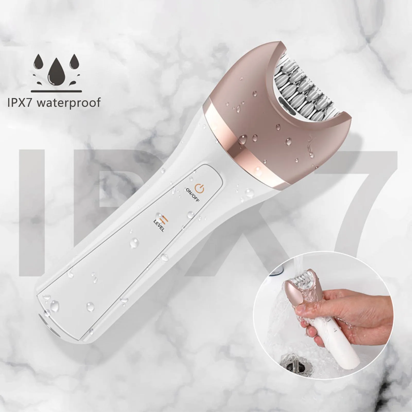 

6 in 1 Painless Bikini Razor Trimmer Cordless Electric Skin Hair Epilator for Face Hand Legs Underarms