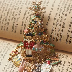 Vintage Fashion Christmas Tree Ballerina Guards Pendant Fringe Brooch Pins Women Accessories Bijoux Cute Things Para Mujer Femme