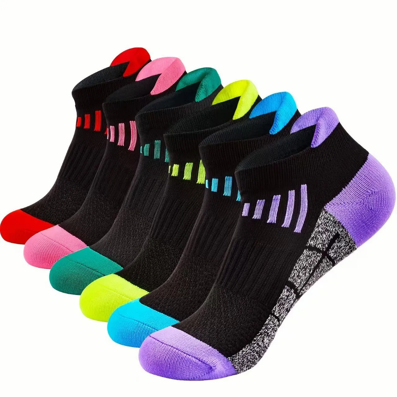 6/12 Paar hochwertige gestrickte Sportsocken für Damen, Jahreszeiten, universell, schweißabsorbierend, atmungsaktiv, dämpfend, zum Laufen, Freizeit – Detail 20