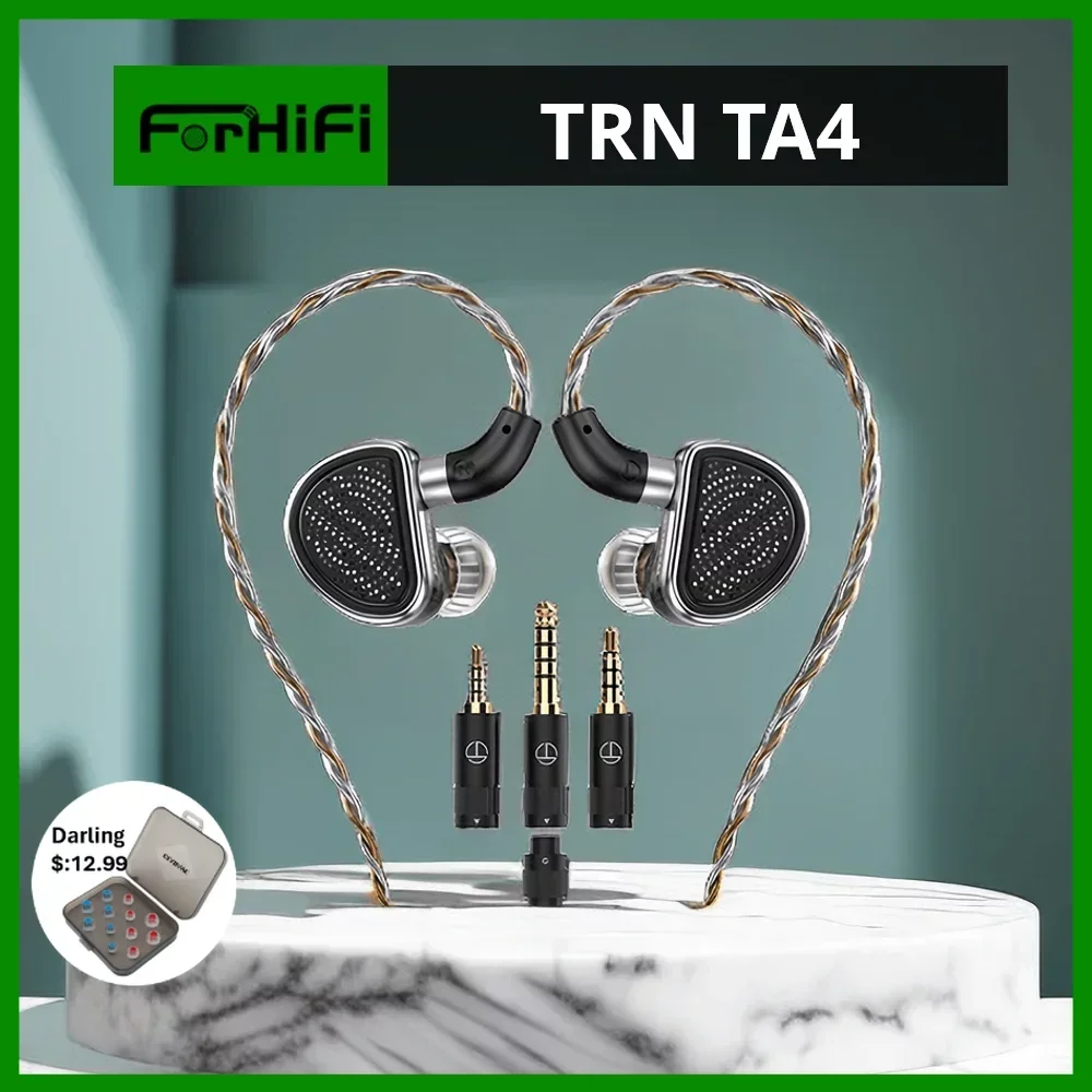 TRN TA4 2BA+2DD Knowles Hybrid  in-Ear Earphones/Headphone HiFi Bass Sound High Fidelity for Smartphones/PC  New arrivals