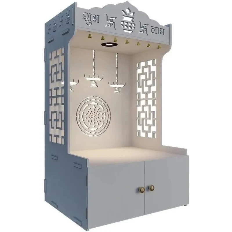 Trading World Wooden Temple Offers Spacious Built-In Shelf Focusing Lights Famili