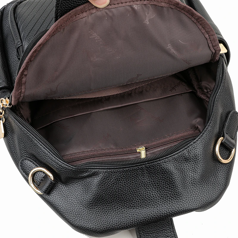 Sac à dos de luxe en cuir PU pour femmes, sac à bandoulière tendance pour dames, sacs à dos de voyage de grande capacité, sacs d'école pour filles Mochila Mujer