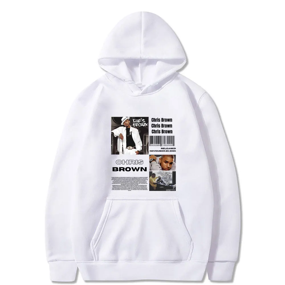 Sudadera con capucha para hombre y mujer, prenda de vestir masculina con estampado de rapero, sudadera de gran tamaño con estampado de la música de Chris Brown, ropa de calle de tendencia Hip Hop