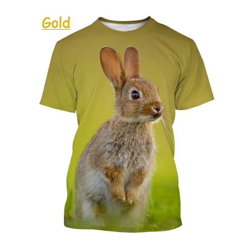 Cute Rabbit Graphic T Shirt Kawaii Kids T-shirt 3D Printed Tee Shirts Men Womens Clothing Casual Boys Girls Round Neck Tees Tops