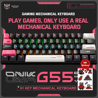 ONIKUMA G55 Mechanical Gaming Keyboard 61 Keys Layout RGB Customized Wired Colorful LED Backlit Keyboard For Computer Laptop New