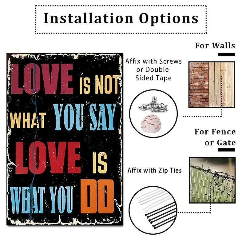 2D Flat - Decorative Sign & Plaque 6pcs Vintage Metal Office Signs, Funny & Motivational Wall Art Posters Suitable for Home, Wor