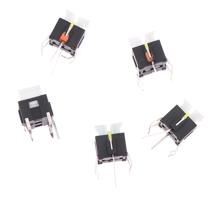 5Pcs TS-H002 6*6*7 Illuminated Tact Switch 4 Pin DIP Type Tactile Switches LED Micro Switch Push Button Light Switch