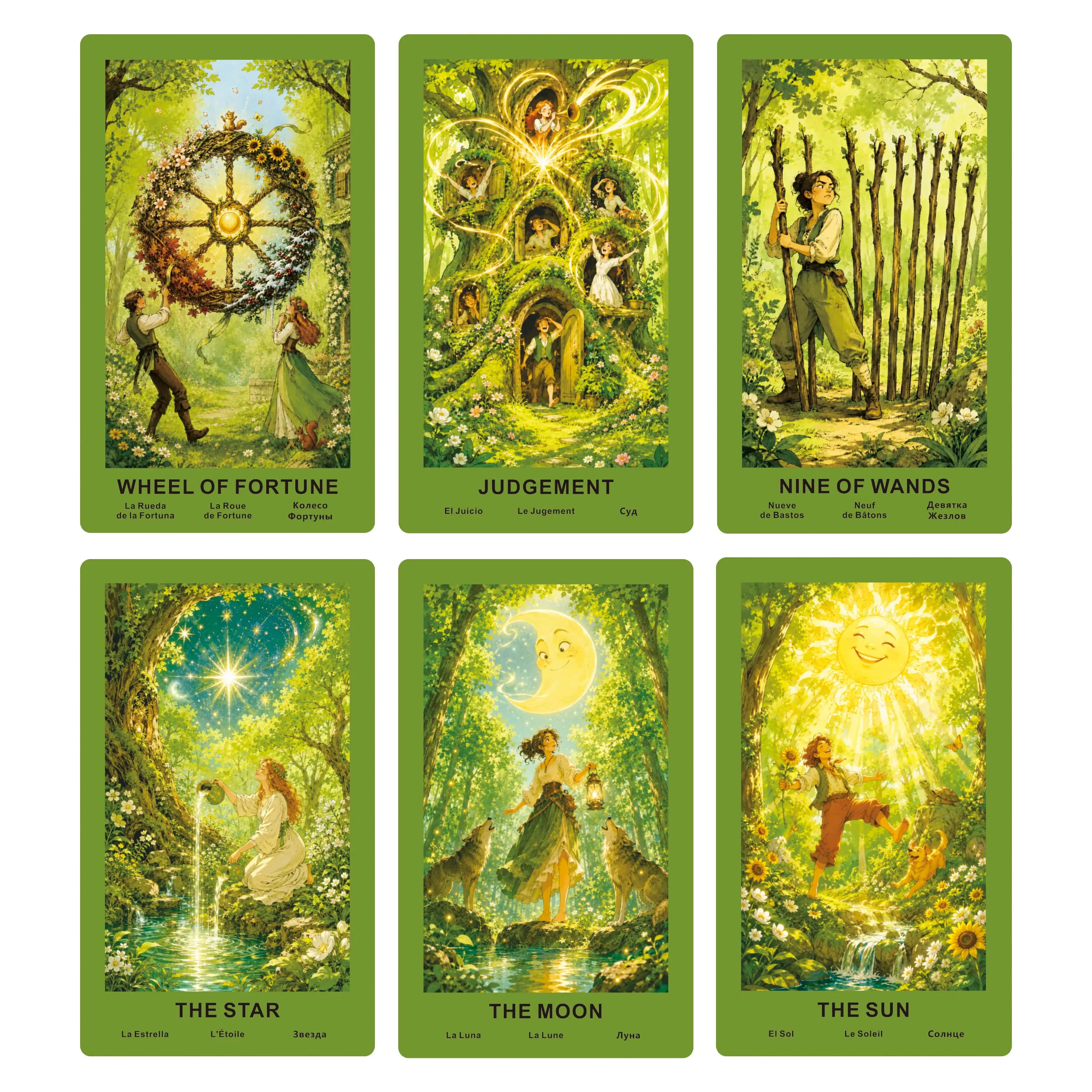 78 Russian Forest Theme Tarot Cards, Divination Tool, Multilingual Guide, Self-Reflection Meditation, Collectible Gift