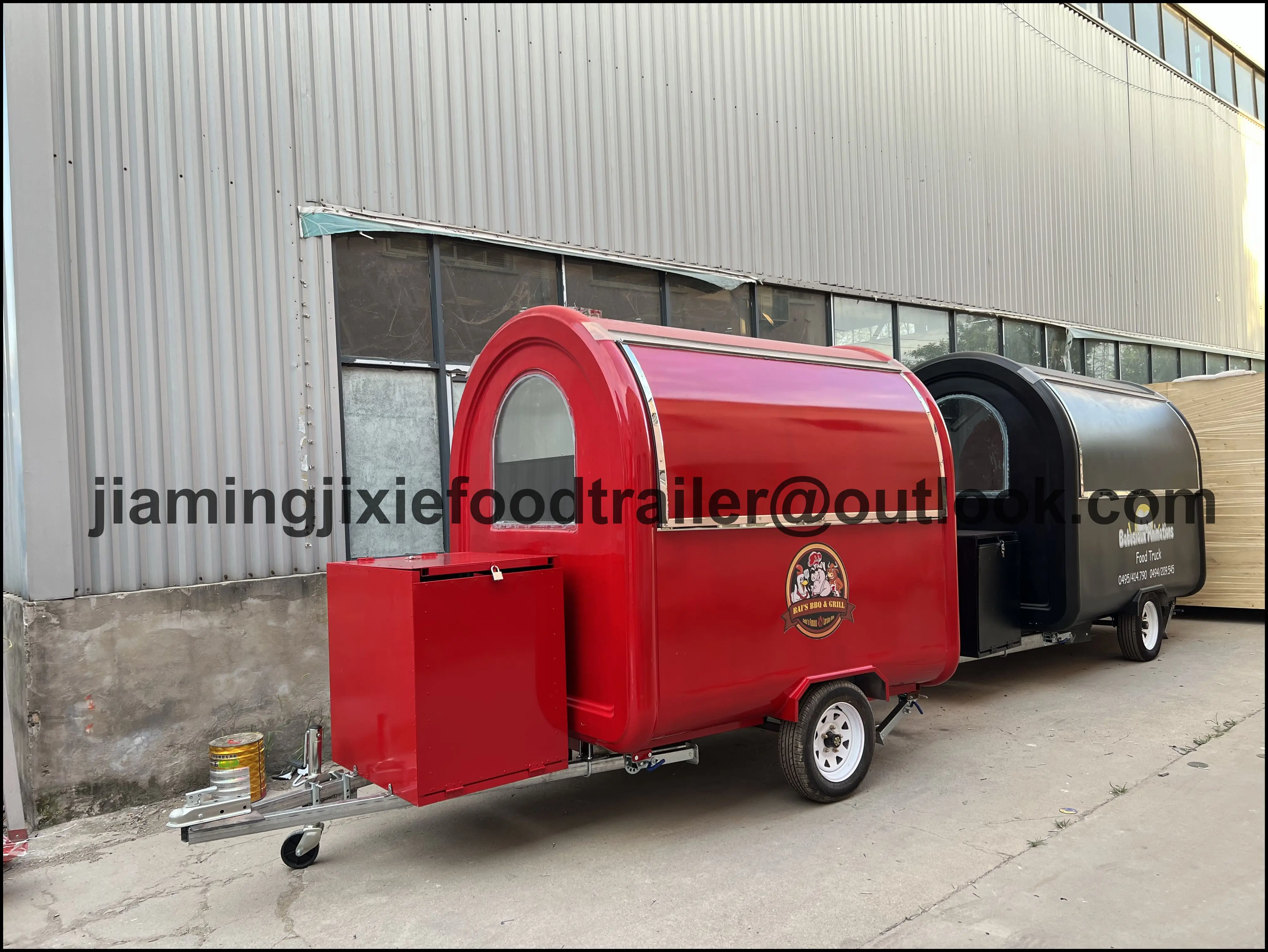 

Condition New Hot Dog Cart Trailer Mobile Stainless Steel Vendor Trailer for Fast Food Business Multifunction Food Truck