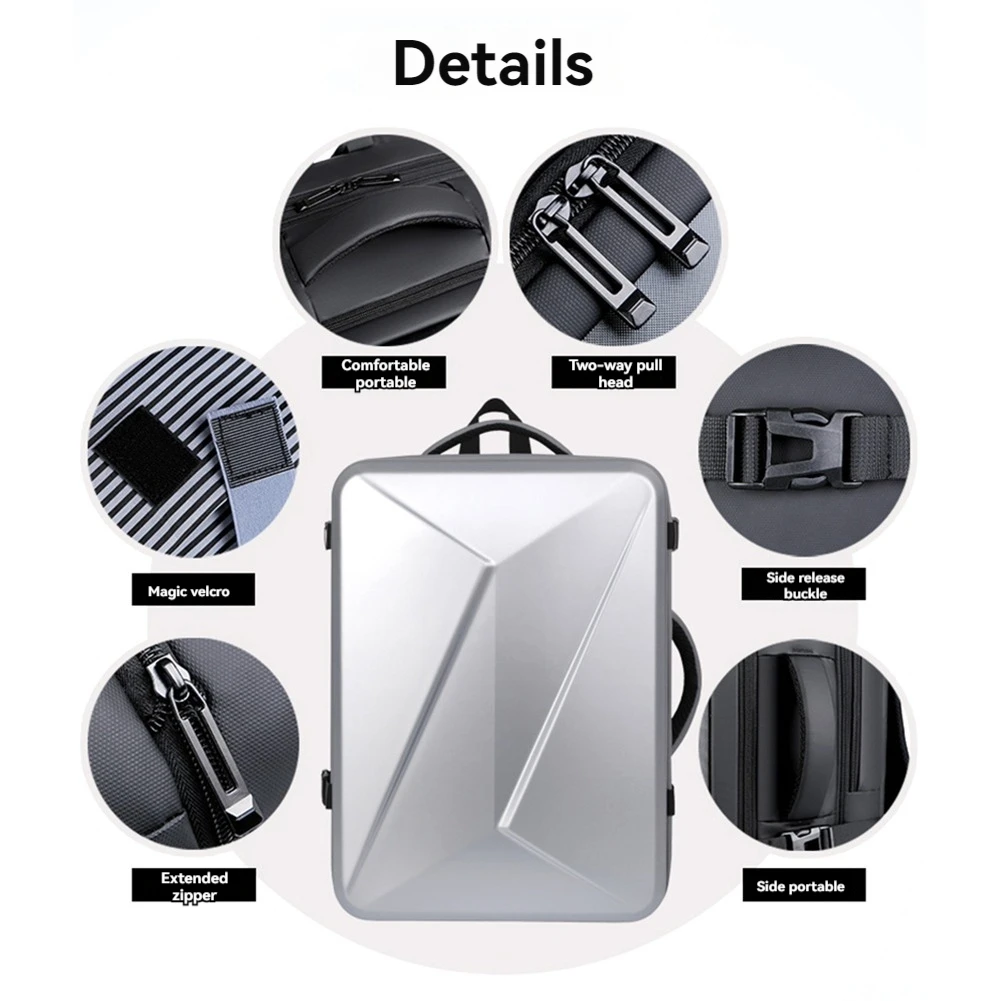 OK Hard Shell Laptop Backpack Expandable Waterproof Anti Theft Computer Backpack Gaming Business Backpack for Men Women,B