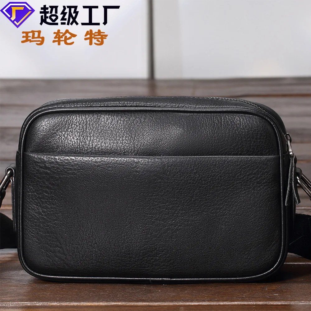 

MLT-g1238 Men's Casual Retro Crazy Horse Cowhide Crossbody Bag with Large Capacity, Portable and Fashionable Shoulder Bag