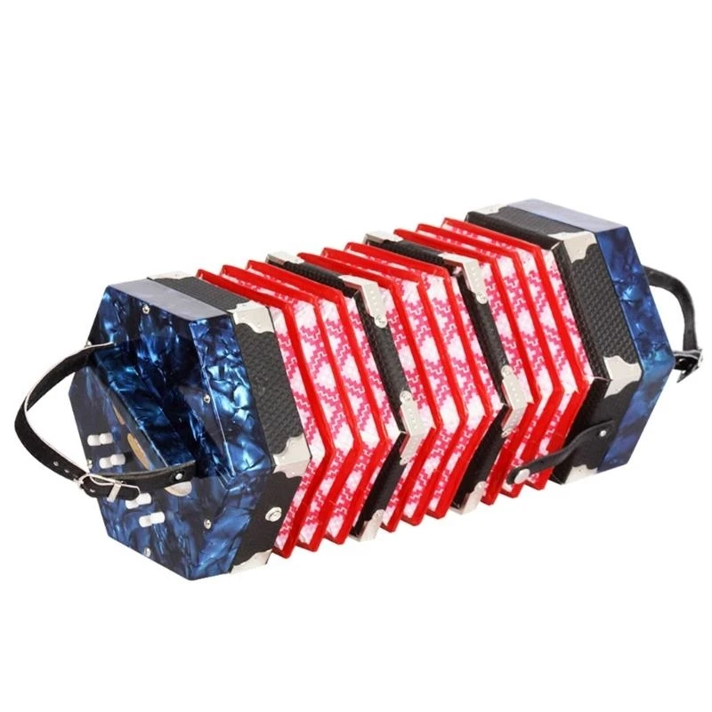 Acordeón concertina Acordeón hexagonal 20 botones para escuelas música, actuaciones