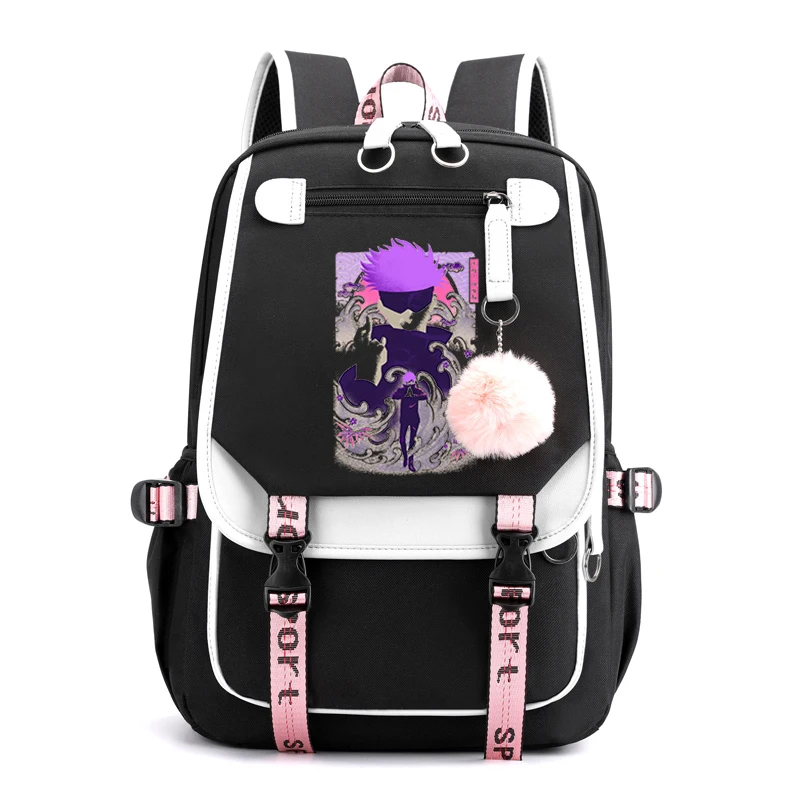 

Jujutsu Musha E Satoru Girls Backpack Anime School Bags Jujutsu Kaisen Anime Bookbag Travel Backbag Teenager Girl School Bags