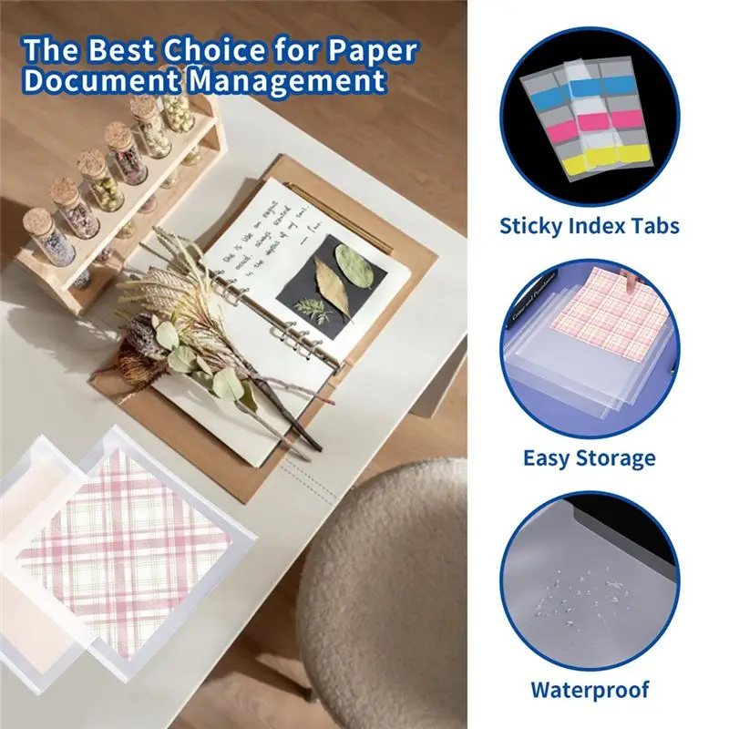 Latest ABBQ-30.48X30.48cm Paper Storage, 50Pcs Clear Scrapbook Paper Storage Organizer Box for Paper Drawing Photos and Cardstoc