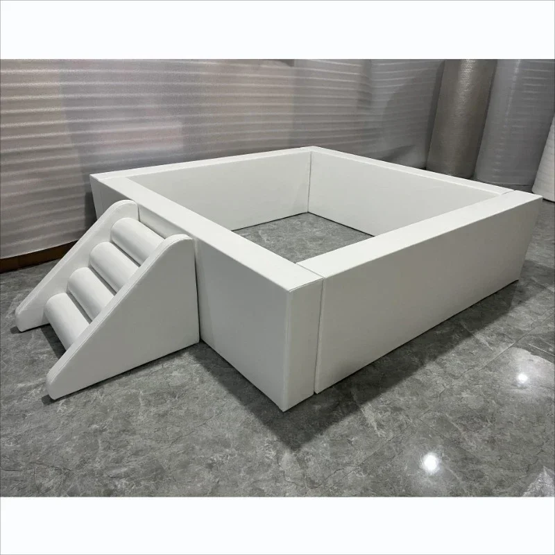 

Practical soft play equipment commercial toddler indoor playground white ball pit fence and white bounce house for kids play