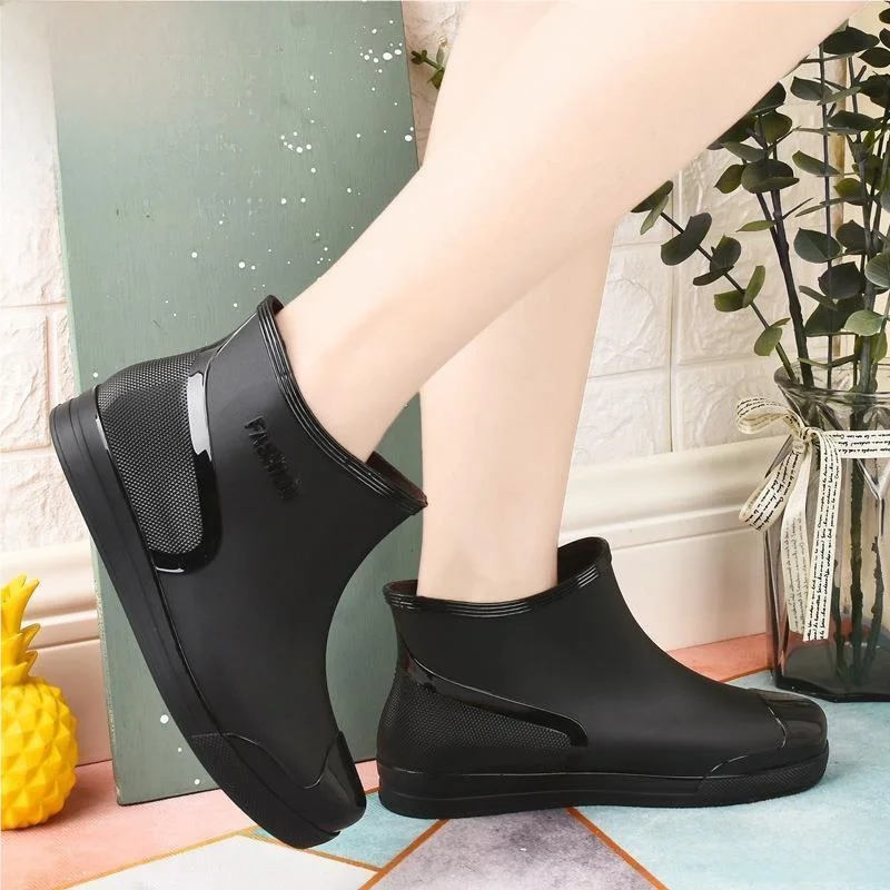 Women's ort Rain Boots Anti-Slip Waterproof Wear-Resistant Kitchen Work Gloves Faionable Adult ort Tube Water oes