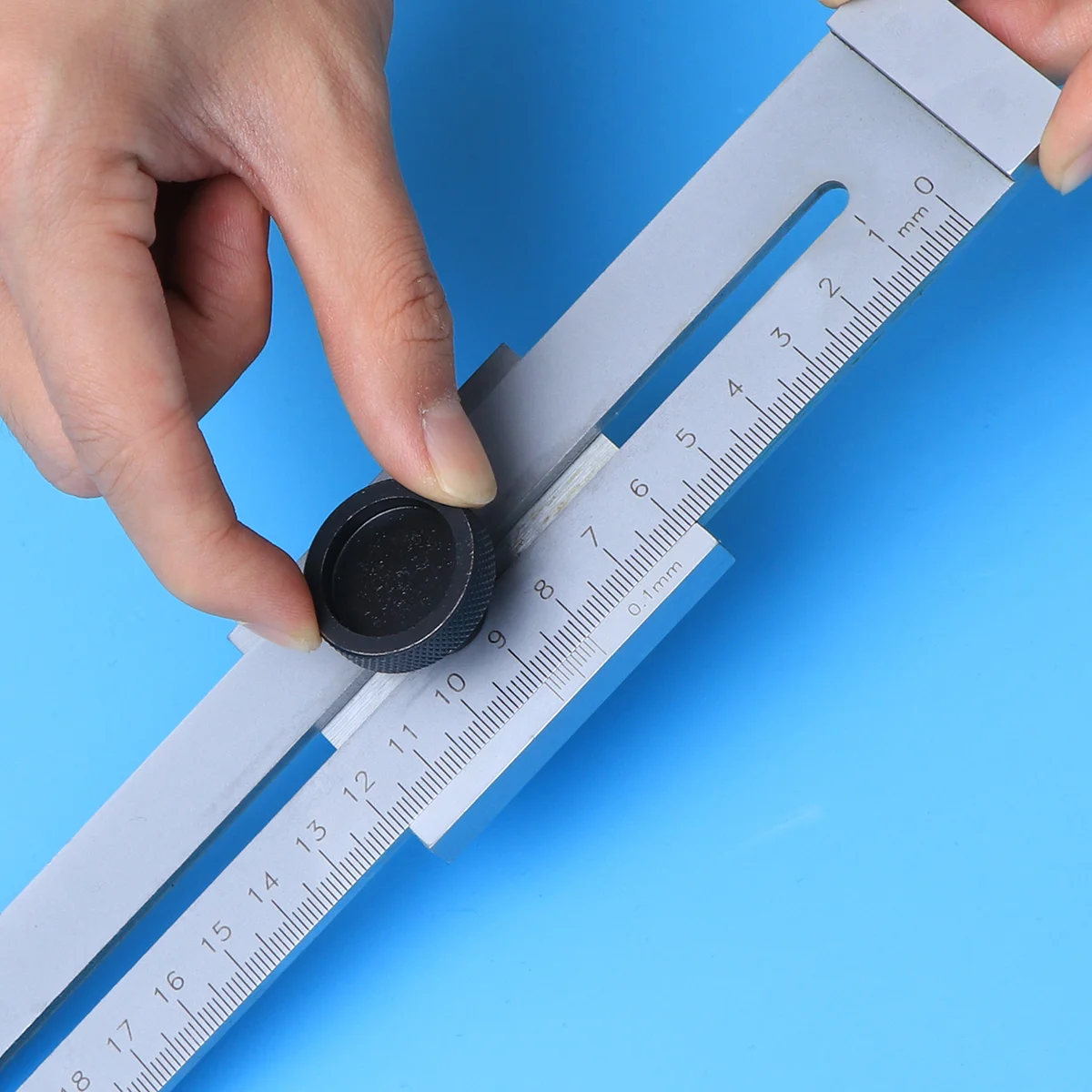 200 مللي متر الفولاذ المقاوم للصدأ الموازية حاكم ماركر أداة قياس الدقة لرسم خطوط الخشب سطح ورشة عمل فائدة #4