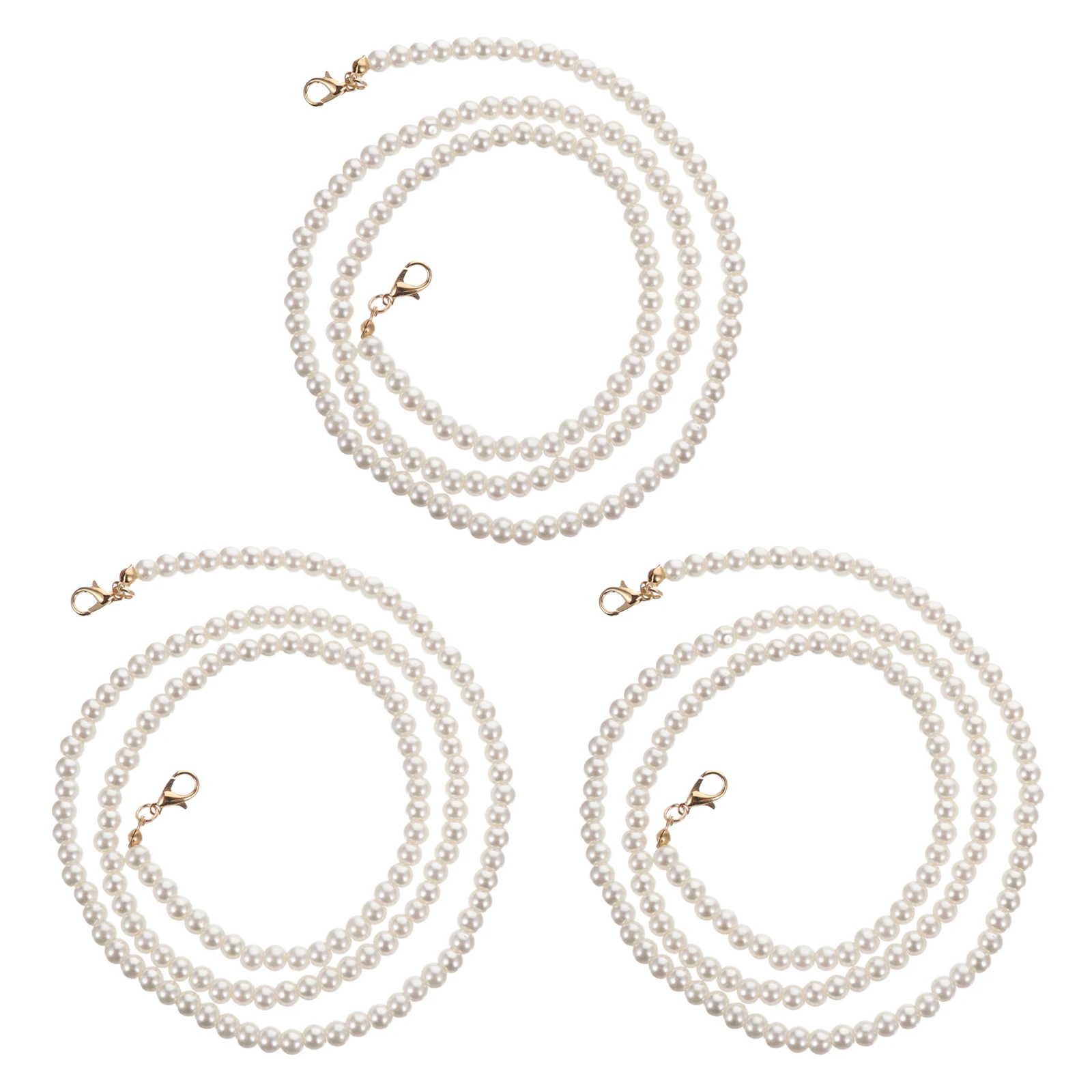 

3 Pcs Eyeglasses Chains Lightweight Durable Lobster Clasp Stylish Mask Lanyards Decoration Necklaces Pearl Straps