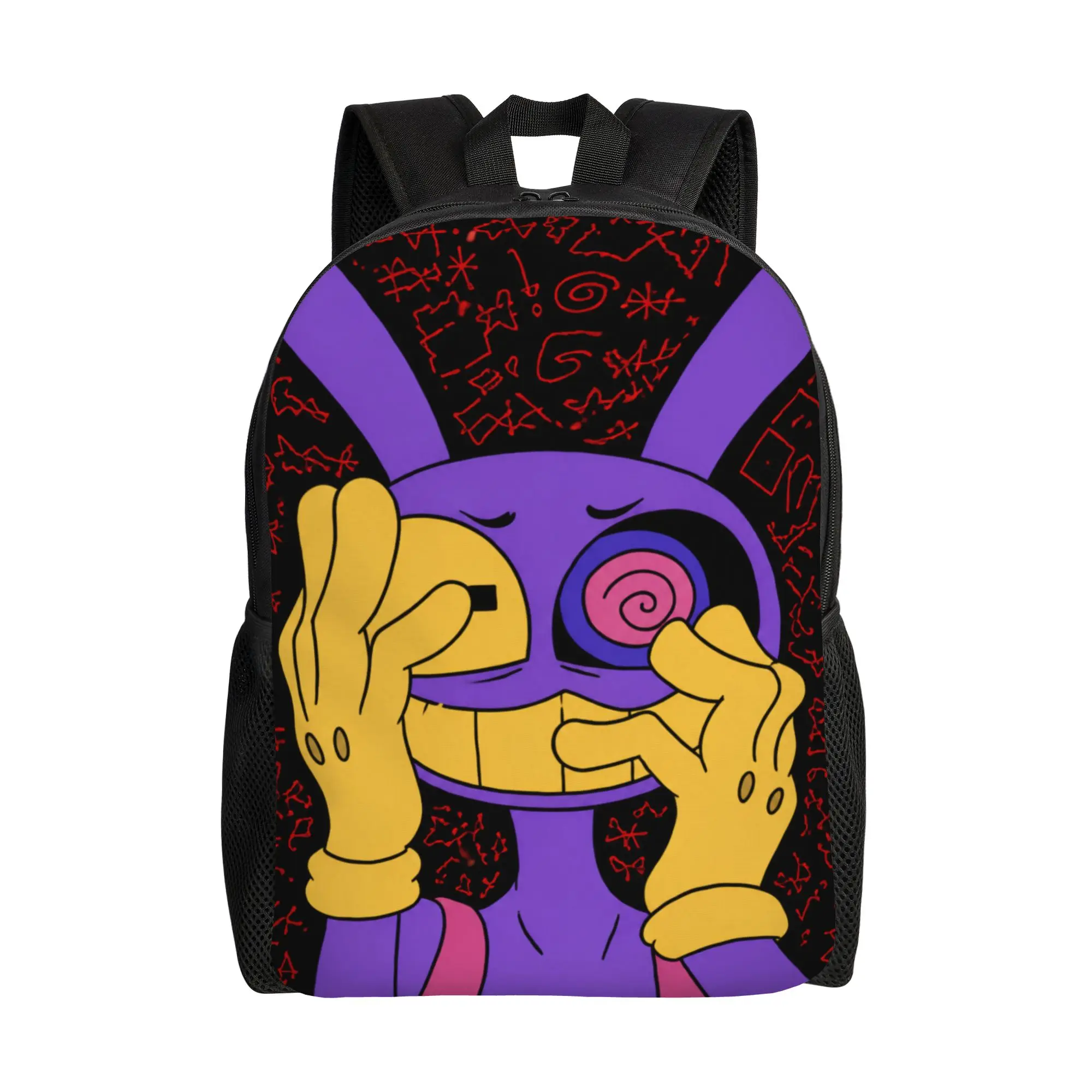 Jax Cartoon Digitals Circus Jax Cartoon Rabbit Circuscore Glitchcore Backpack for Men High School Daypack  Laptop Shoulder Bag