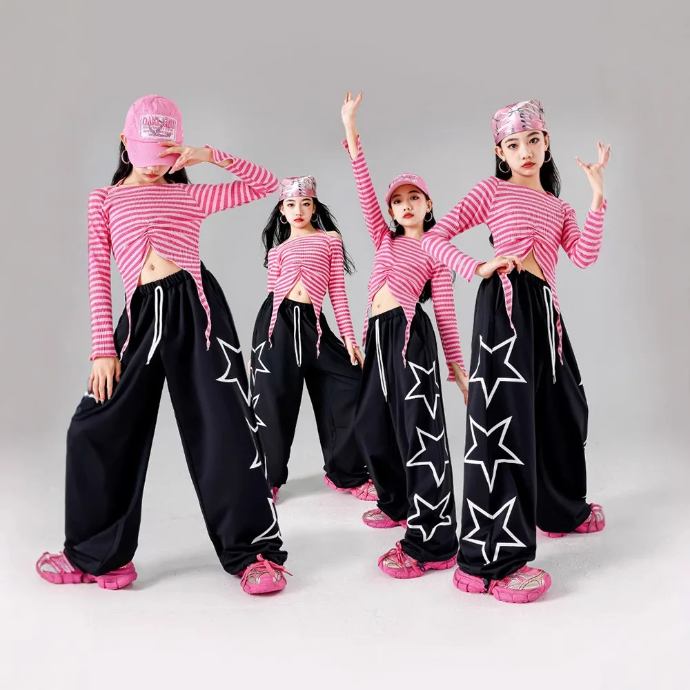 

Girls jazz jazz dance performance suits, practice clothes, tops, dopamine children's clothes, street dance clothing
