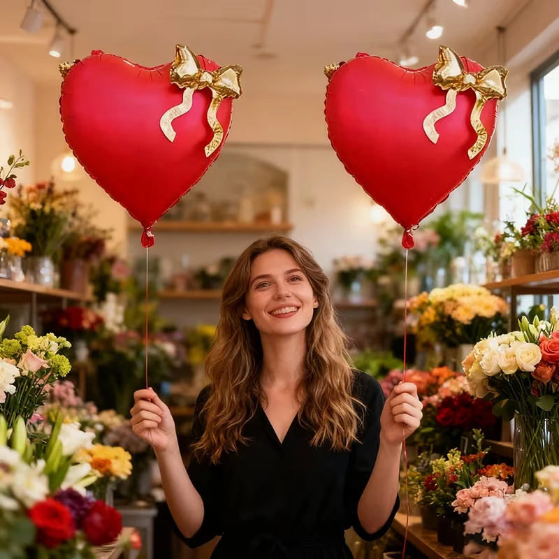 قطعتان من بالون الحب مقاس 22 بوصة مع ربطة عنق، لتزيين عيد الحب وحفلات الزفاف والذكرى السنوية وديكور الجو #6