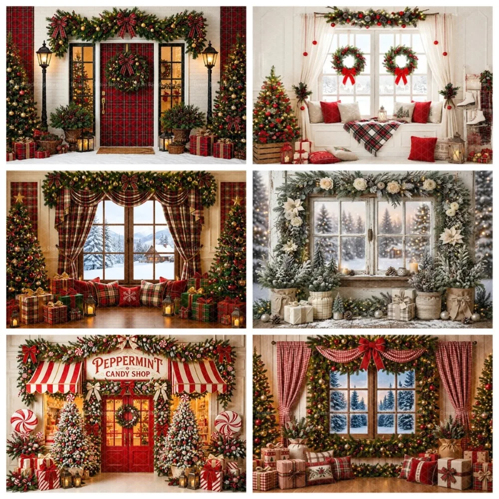 Winter Christmas Forest Candy Shop Theme Banner Decoration Backdrop, Birthday Party, Home Decoration Photography Backdrop Cloth
