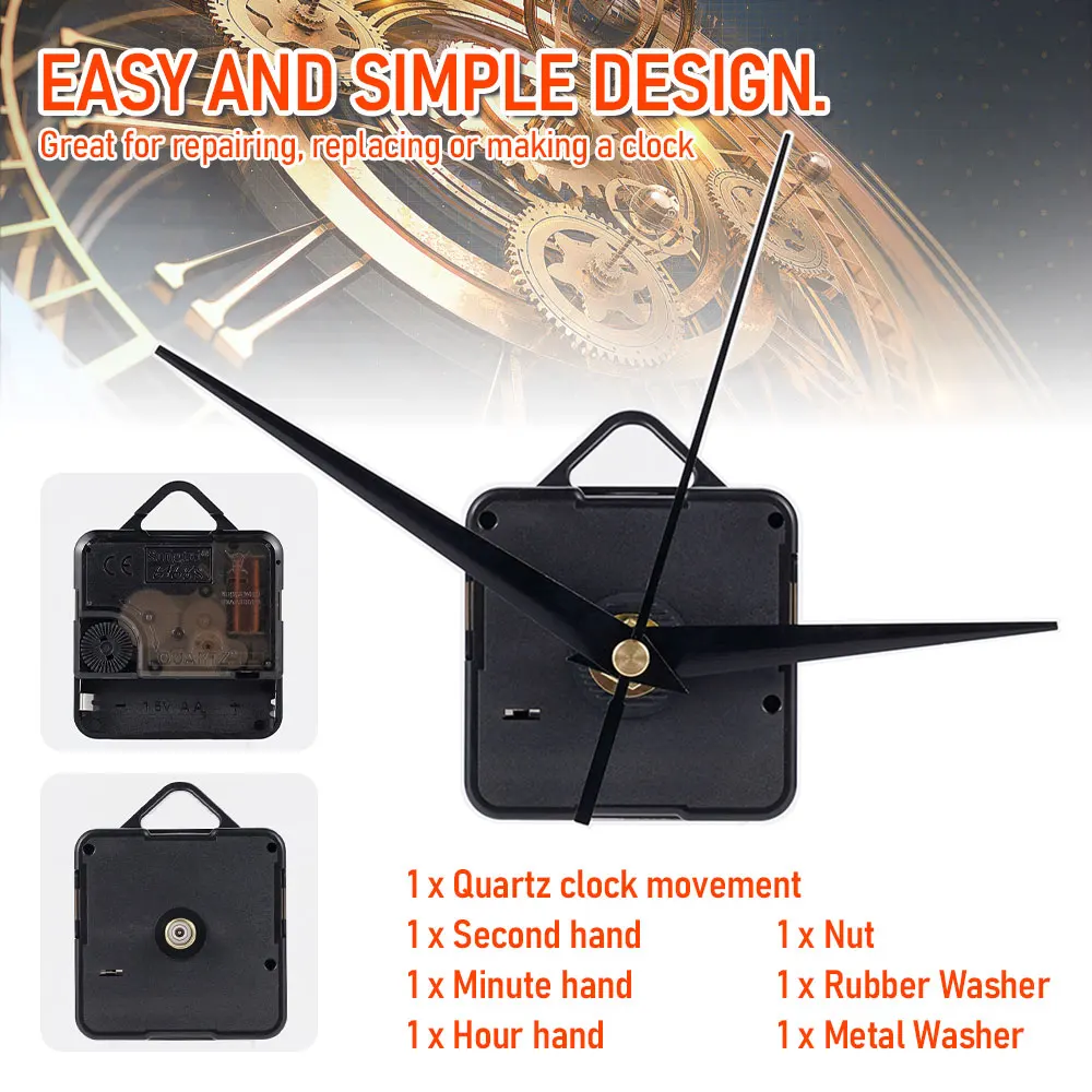 6168 Model Black Quartz Clock Movement Motor Mechanism Kit Quiet Pointer Replacement Movement Mechanism Repair Tool Parts DIY 