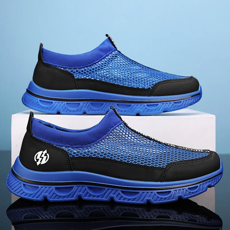Men Wading Shoes Quick Drying Hollow Men Casual Shoes Anti-slip Sports Shoes Breathable Mesh Sneaker Outdoor Walking Shoes