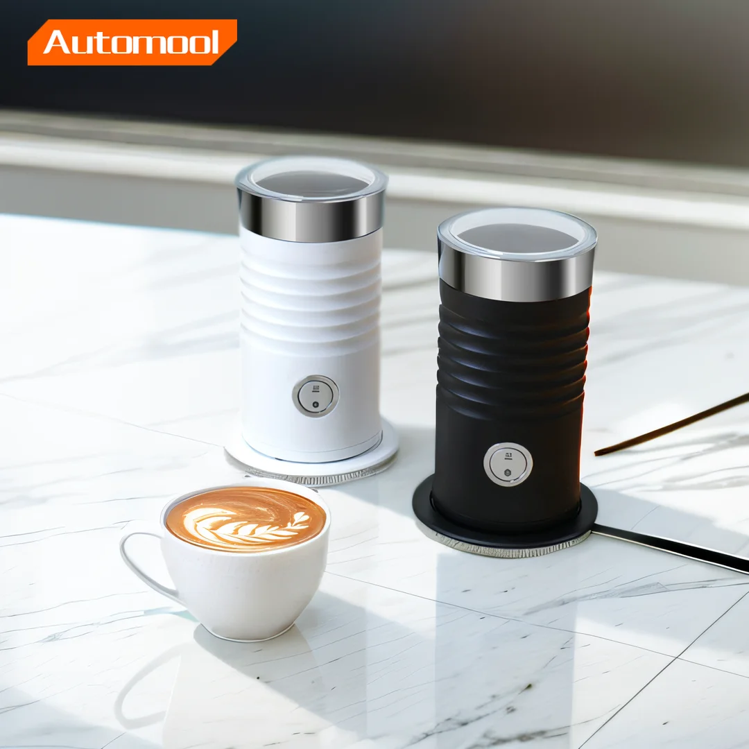 Espumador de leche multifuncional 4 en 1, vaporizador para espuma caliente y fría, máquina eléctrica para café y espuma de leche, color negro, 500W