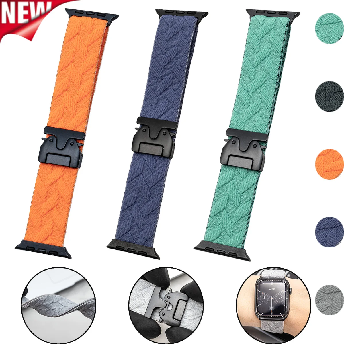 nylon strap for iwatch 10 9 8 7 parachute buckle elastic bracelet for apple watch 4 5 6 3 2 1 se ultra1 2 smartwatch accessories