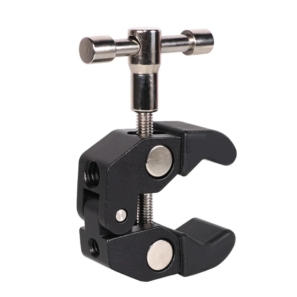 

Universal Super Clamp,Crab Shaped Camera Clamp,All-Metal Pliers Clip w/1/4'' and 3/8'' thread for Tripod Legs/Bicycles/Table/LCD