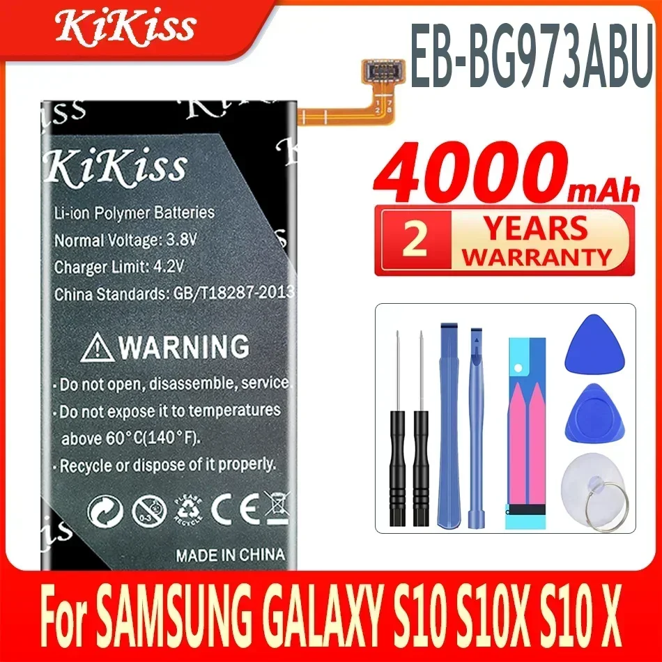 KiKiss Battery EB-BG973ABU 4000mAh for Samsung Galaxy S10 S10X SM-G9730 SM-G973 G973F G973U G973W Mobile Phone