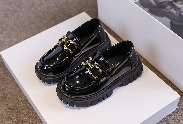 Frühling Herbst Jungen Mädchen Dickbesohlte Lackleder Oxford-Schuhe Kinder Weichbesohlte Rutschfeste Schul-Loafer Kinder Freizeit Schüler Schuhe – Detail 5
