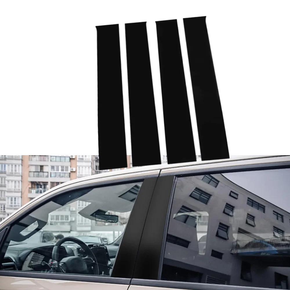 

4pcs Gloss Black Car Window Door Column B Pillar Post Cover Stickers Trim for Dodge Ram 1500 2500 3500 2009-2018