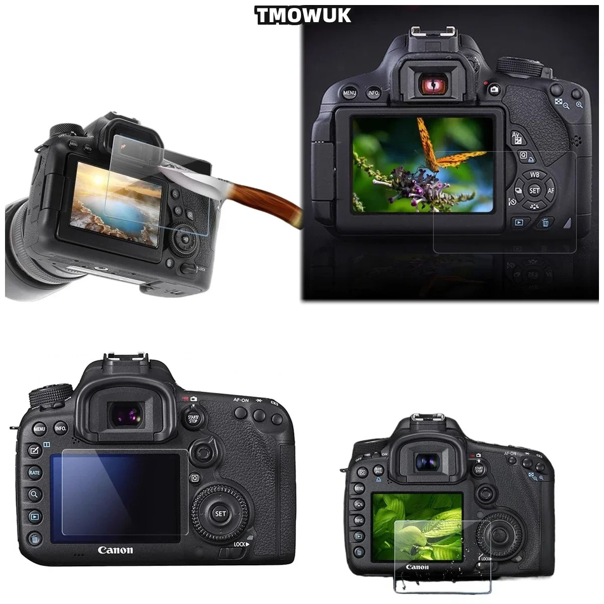 

For Canon 6D Anti-Glare Full Coverage Protector - 9H Tempered Glass Screen Film With Privacy View & 3D Touch Sensitivity