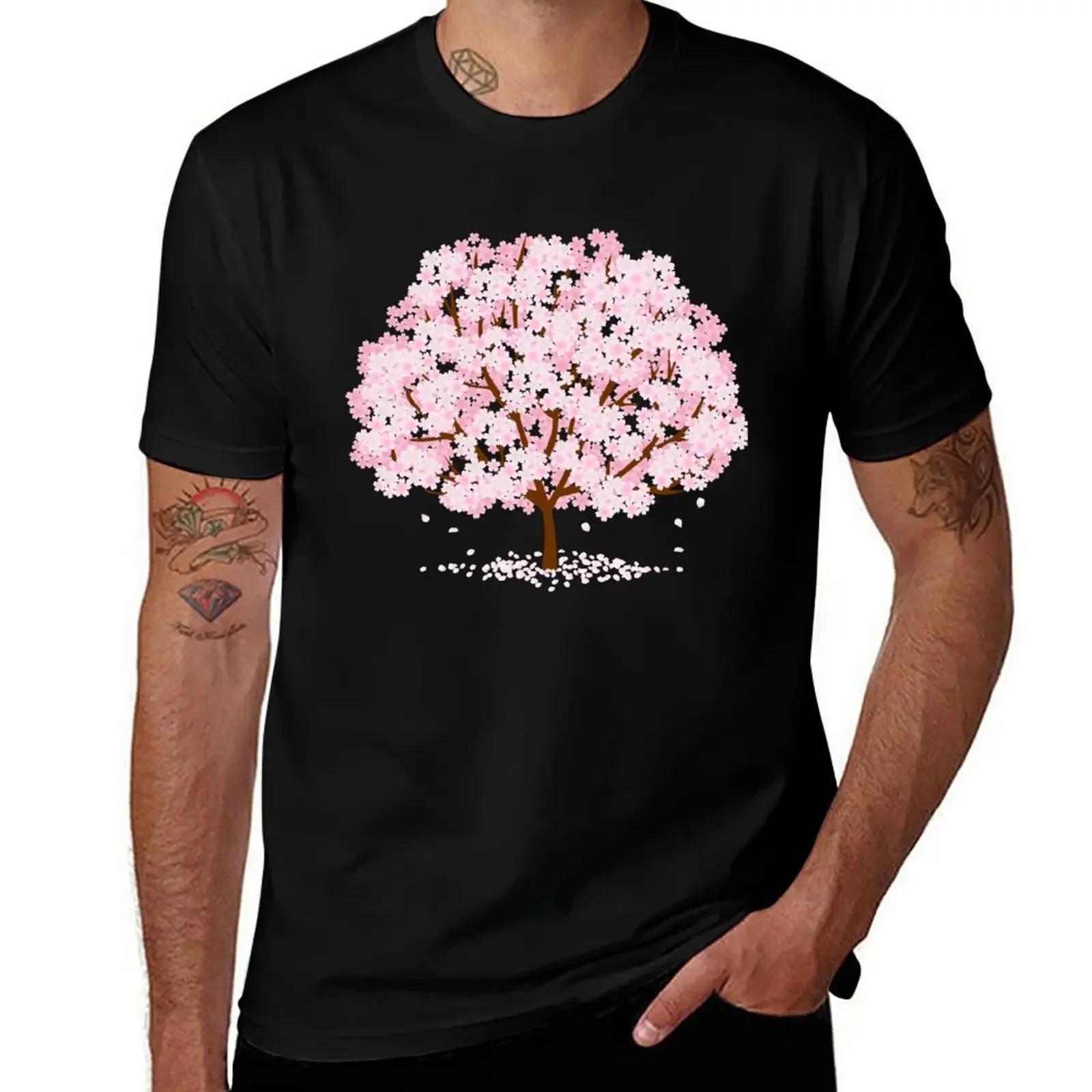 Sakura cherry blossom T-Shirt quick-drying oversized oversized graphic tee graphic t shirt vintage mens graphic t-shirts hip hop