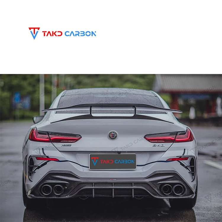 TAKD Carbon Real Car Data Development Dry Carbon Fiber Rear Bumper Lip Diffuser GEN 2 For BMW 8 Series G16