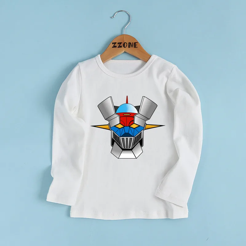 Japanese Anime Mazinger Z Print Cartoon Kids T shirt Fashion Children Clothes Baby Boys and Girls Long Sleeve T-shirt,LKP5186