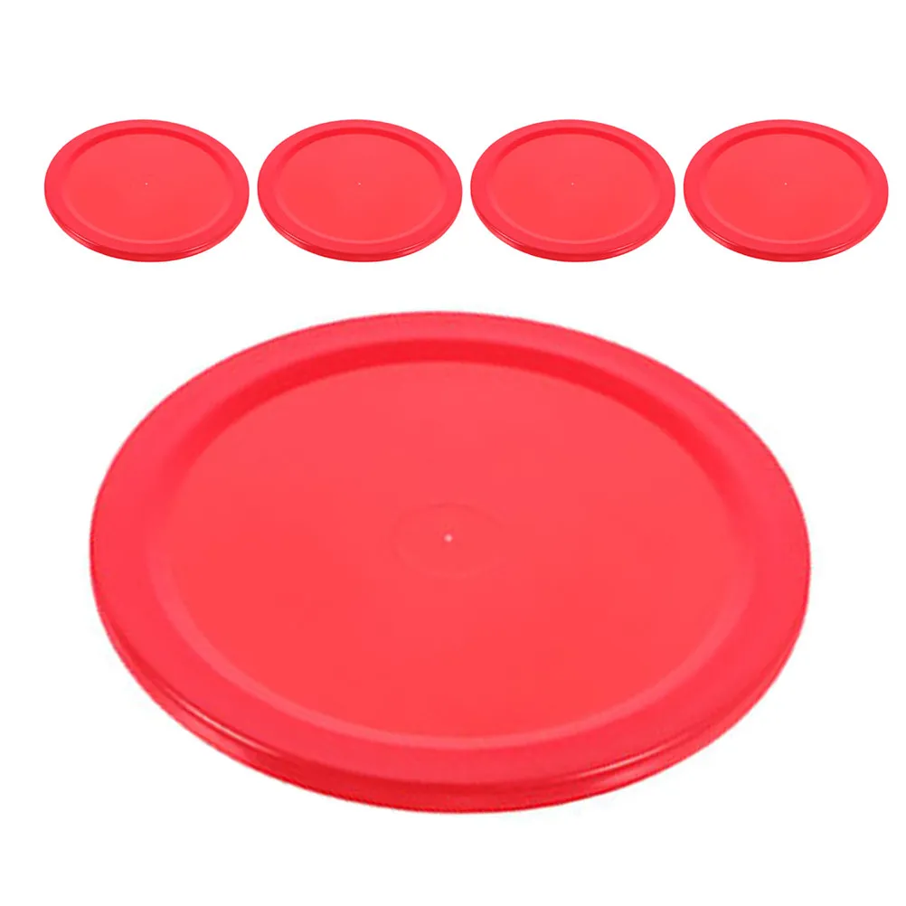 

5 Red Thickened Air Hockey Pucks Durable Replacement Game Table Parts Strikers Bulk Set Table Hockey Accessories Gaming